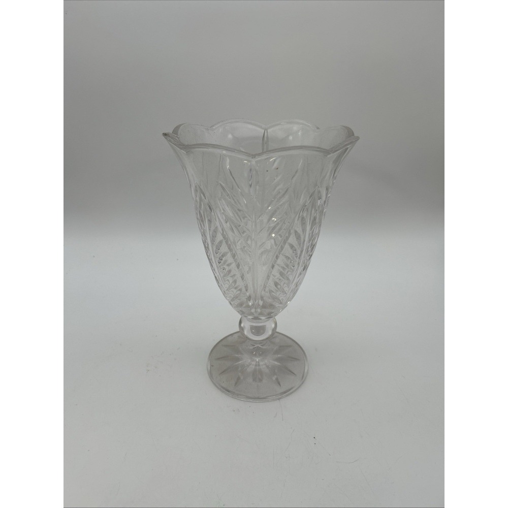 STUNNING LARGE CUT CRYSTAL FOOTED VASE